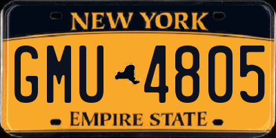NY license plate GMU4805