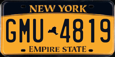 NY license plate GMU4819