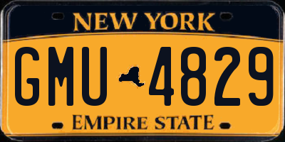 NY license plate GMU4829