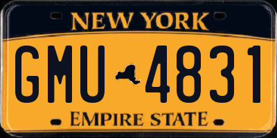NY license plate GMU4831