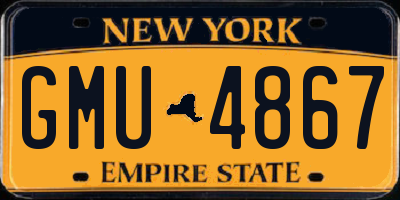 NY license plate GMU4867