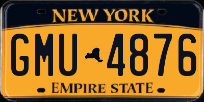 NY license plate GMU4876