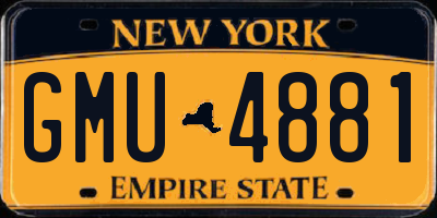 NY license plate GMU4881