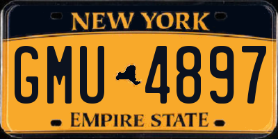 NY license plate GMU4897