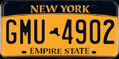 NY license plate GMU4902