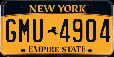 NY license plate GMU4904