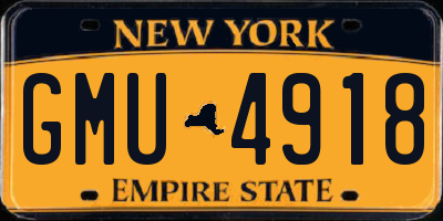 NY license plate GMU4918