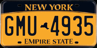 NY license plate GMU4935