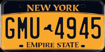 NY license plate GMU4945