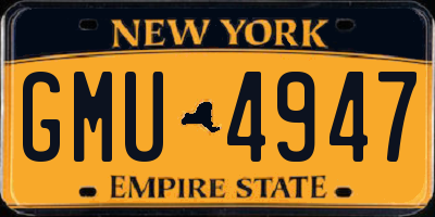 NY license plate GMU4947