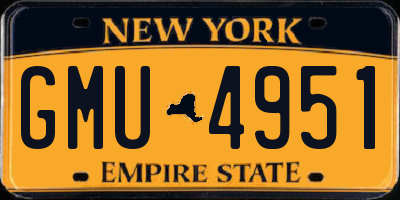 NY license plate GMU4951