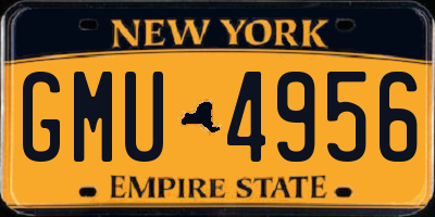 NY license plate GMU4956