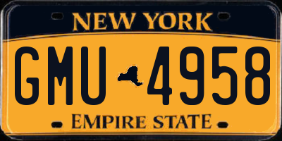 NY license plate GMU4958