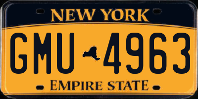 NY license plate GMU4963