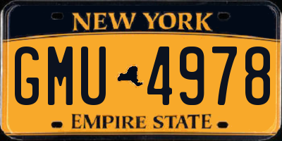 NY license plate GMU4978