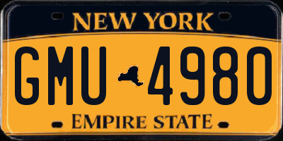 NY license plate GMU4980