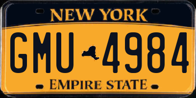 NY license plate GMU4984