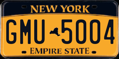 NY license plate GMU5004