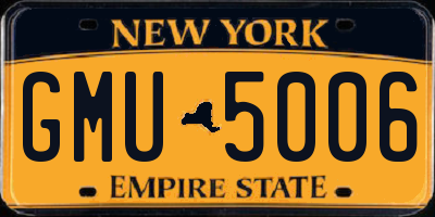 NY license plate GMU5006