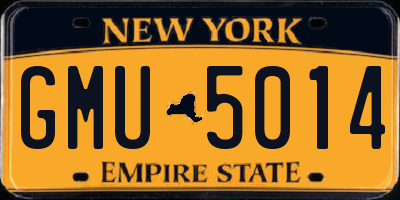 NY license plate GMU5014