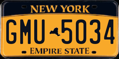 NY license plate GMU5034
