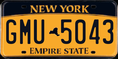NY license plate GMU5043