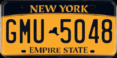 NY license plate GMU5048