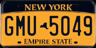 NY license plate GMU5049