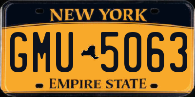NY license plate GMU5063