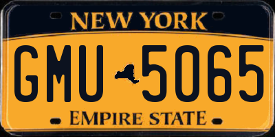 NY license plate GMU5065