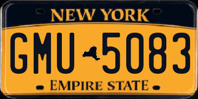 NY license plate GMU5083