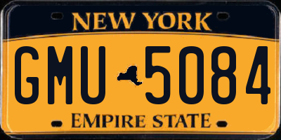 NY license plate GMU5084