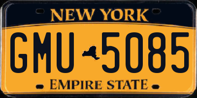 NY license plate GMU5085