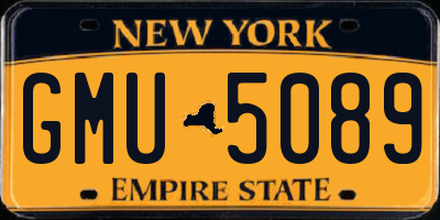 NY license plate GMU5089