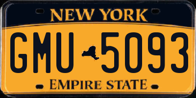 NY license plate GMU5093