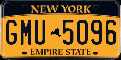 NY license plate GMU5096