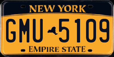 NY license plate GMU5109