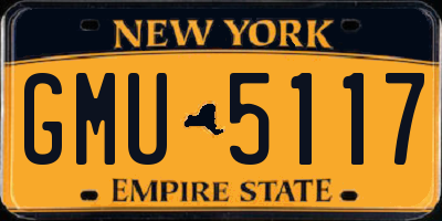 NY license plate GMU5117