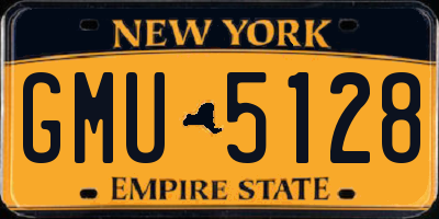 NY license plate GMU5128