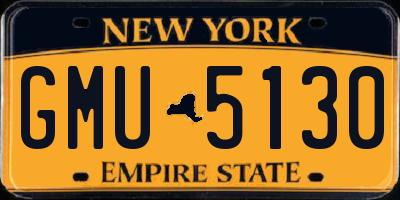 NY license plate GMU5130