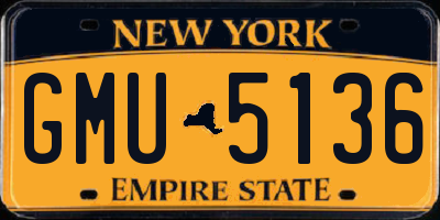 NY license plate GMU5136