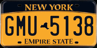 NY license plate GMU5138