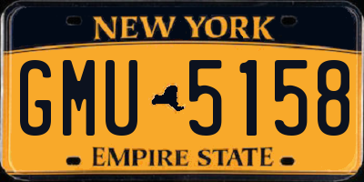 NY license plate GMU5158