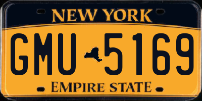 NY license plate GMU5169