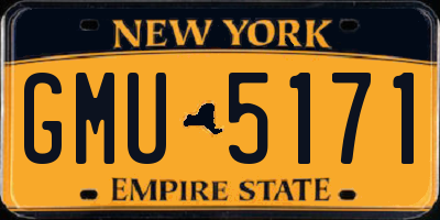 NY license plate GMU5171