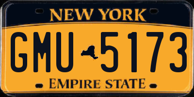 NY license plate GMU5173