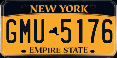 NY license plate GMU5176