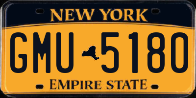 NY license plate GMU5180