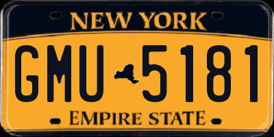 NY license plate GMU5181