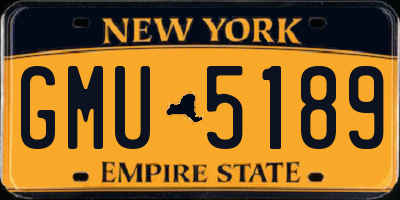 NY license plate GMU5189